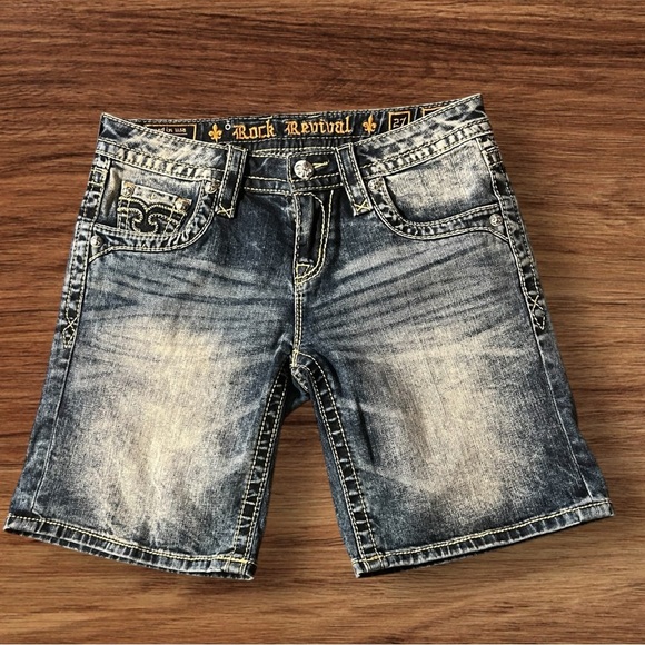 Rock Revival Pants - Rock revival jeans shorts women’s size 27 Bermuda Jodie shorts easy